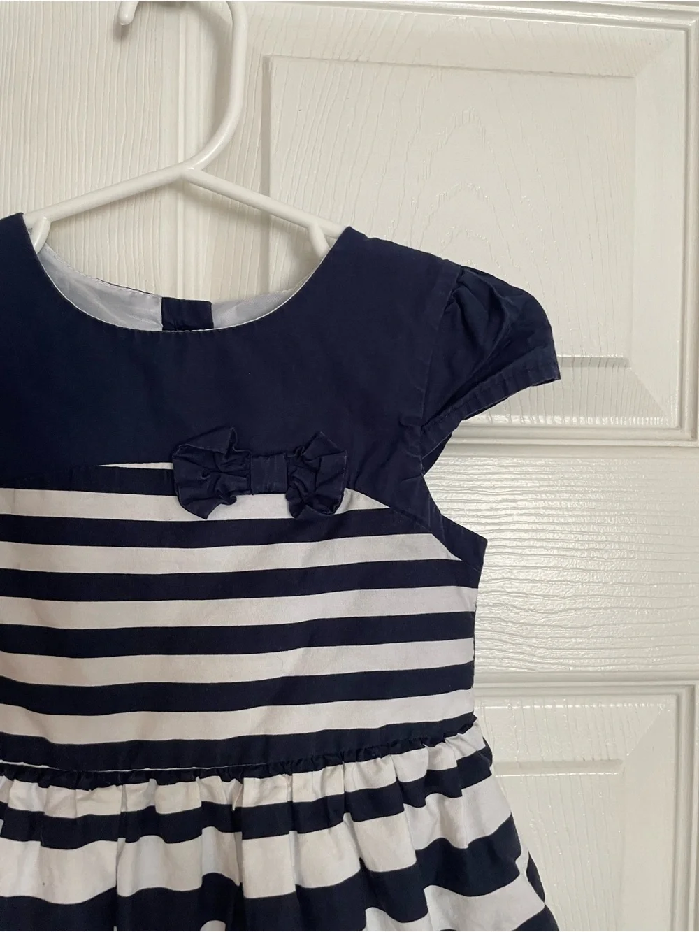 Young Dimension 12-18 Months Navy & White Striped Girls' Cotton Dress
